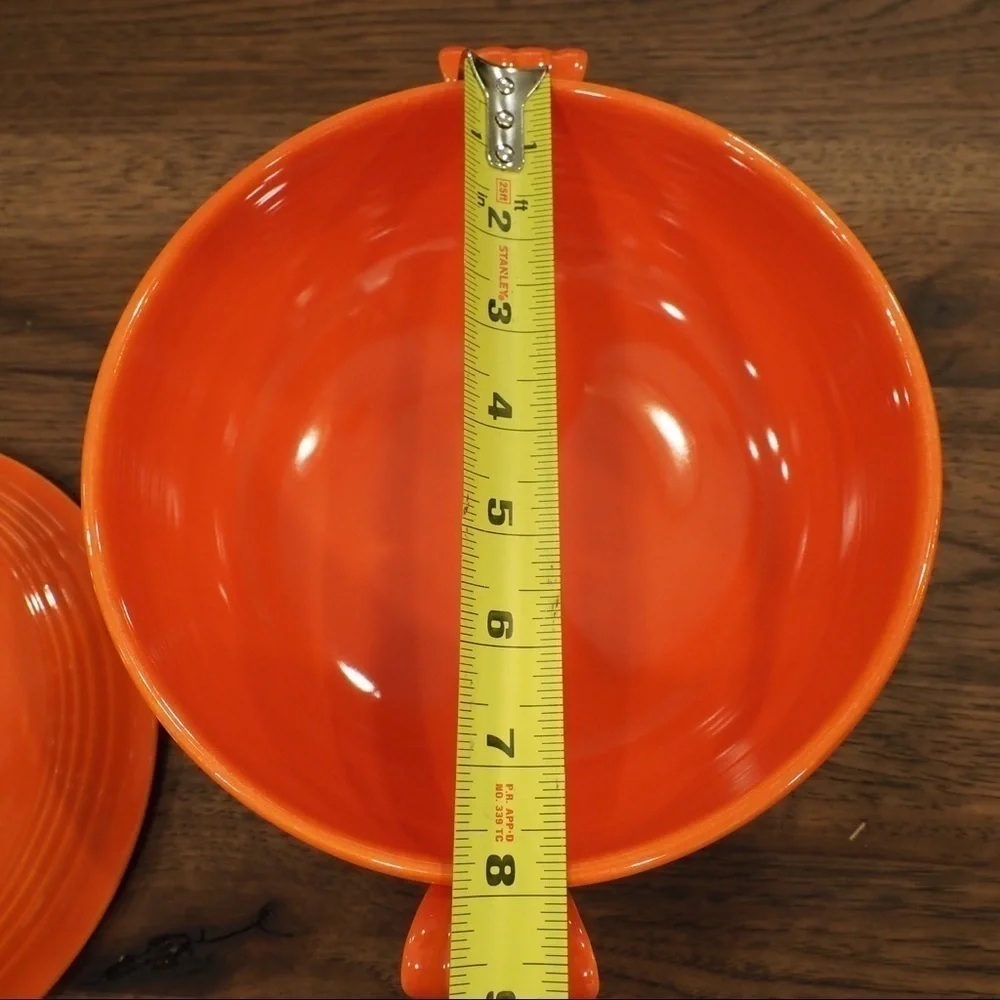 Vintage Fiesta red radioactive covered casserole